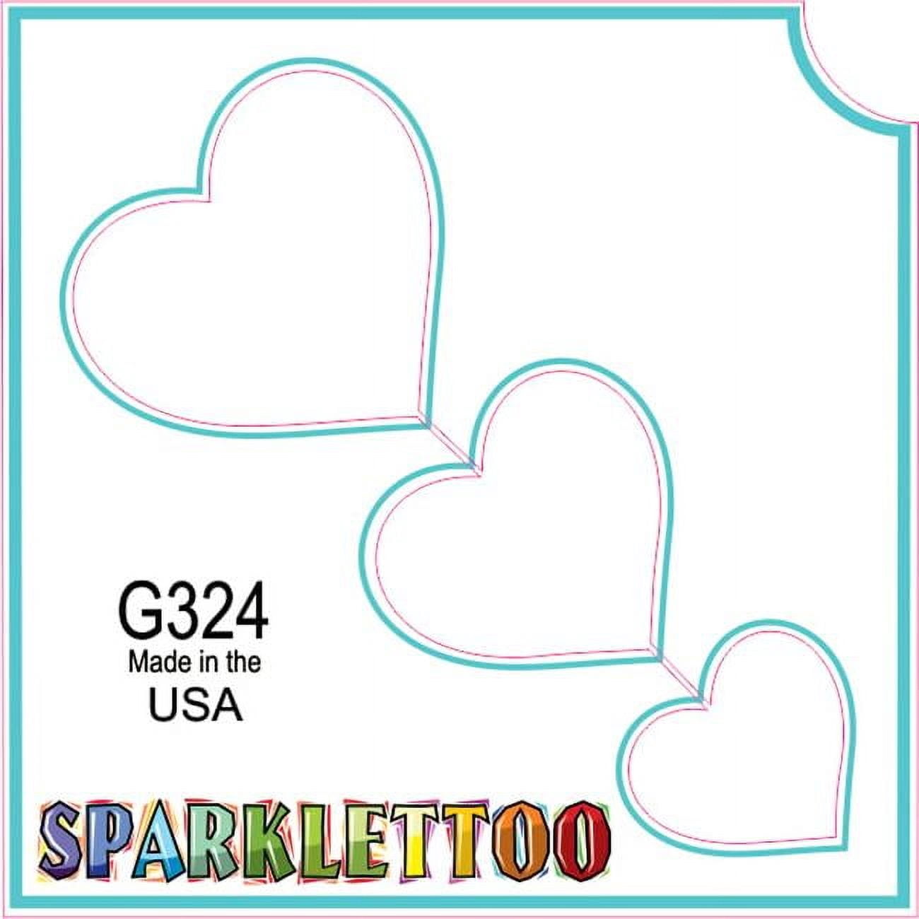 Ruby Red Paint G324-2 1.5 x 2.3 x 2.3 in. 2-Ply 3 Hearts Design Glitter Tattoo - Pack of 100