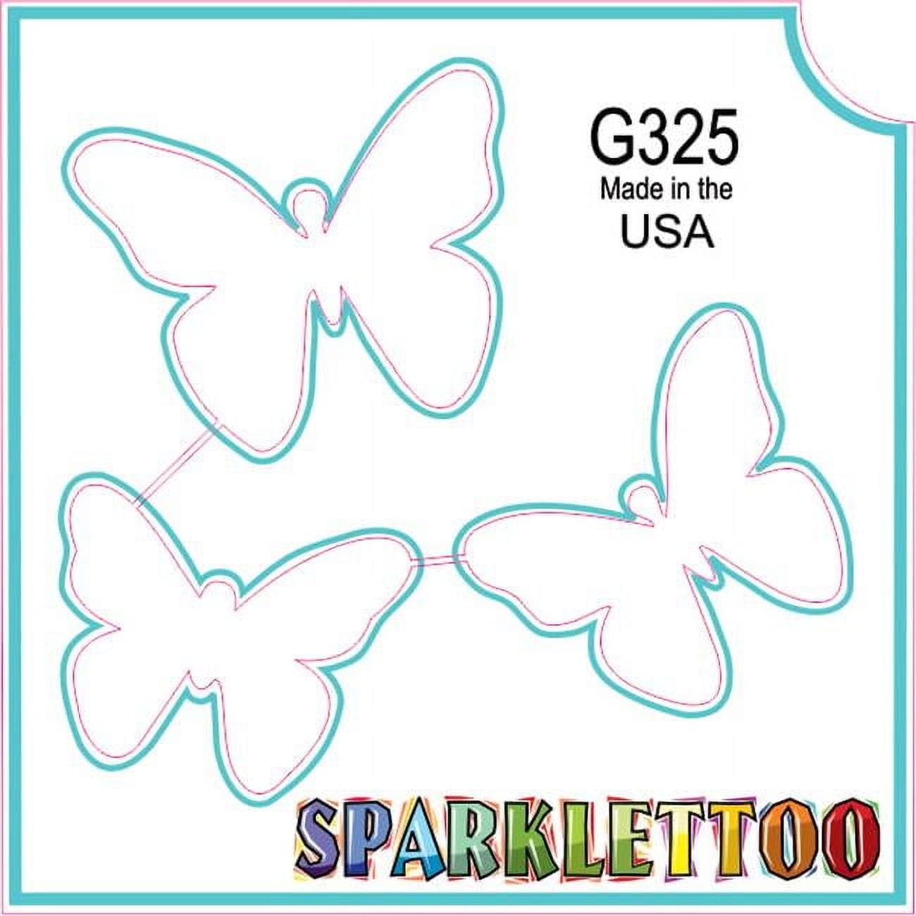 Ruby Red Paint G325-2 1.5 x 2.3 x 2.3 in. 2-Ply 3 Butterflies Design Glitter Tattoo - Pack of 100