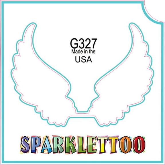 Ruby Red Paint G327-2 1.5 x 2.3 x 2.3 in. 2-Ply Wings Design Glitter Tattoo - Pack of 100