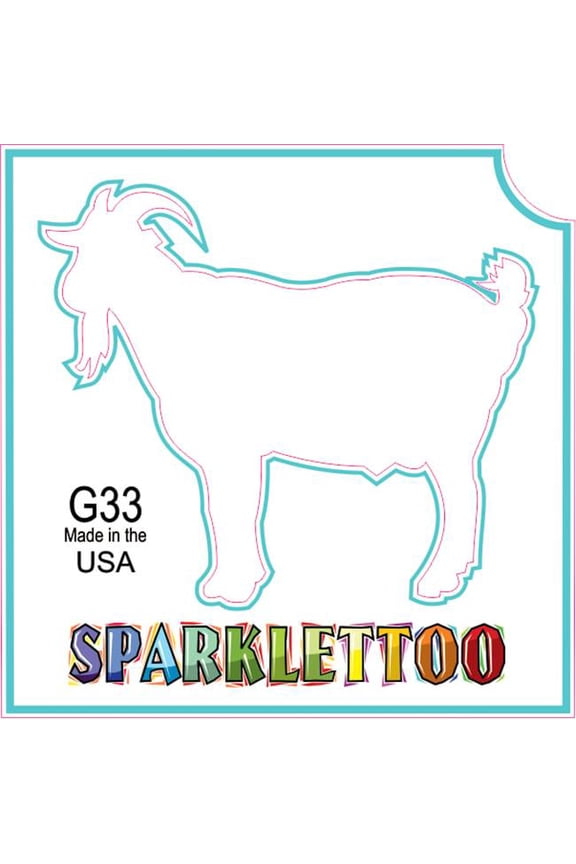 G33 2 x 2 in. 3 Ply Goat Design Glitter Tattoo, Pack of 100
