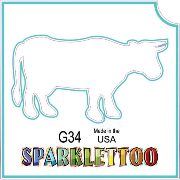Ruby Red Paint G34-2 2 x 2 in. 2 Ply Cow Design Glitter Tattoo, Pack of 100