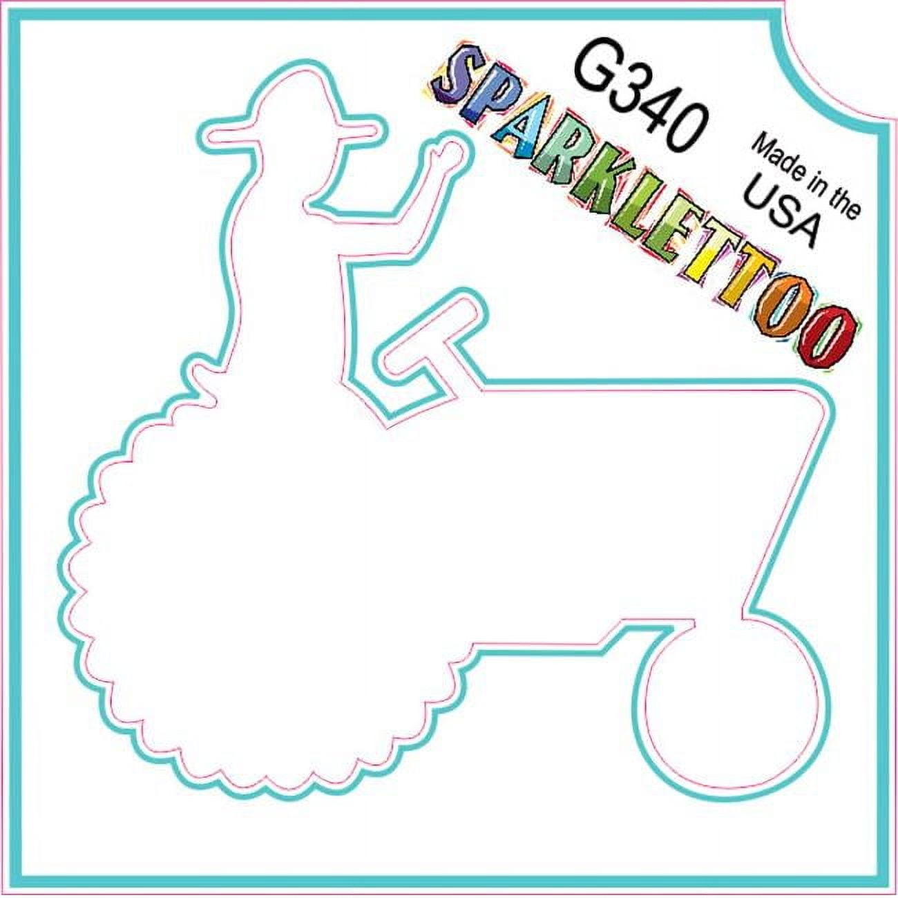 Ruby Red Paint G340-2 1.5 x 2.3 x 2.3 in. 2-Ply Tractor Design Glitter Tattoo - Pack of 100
