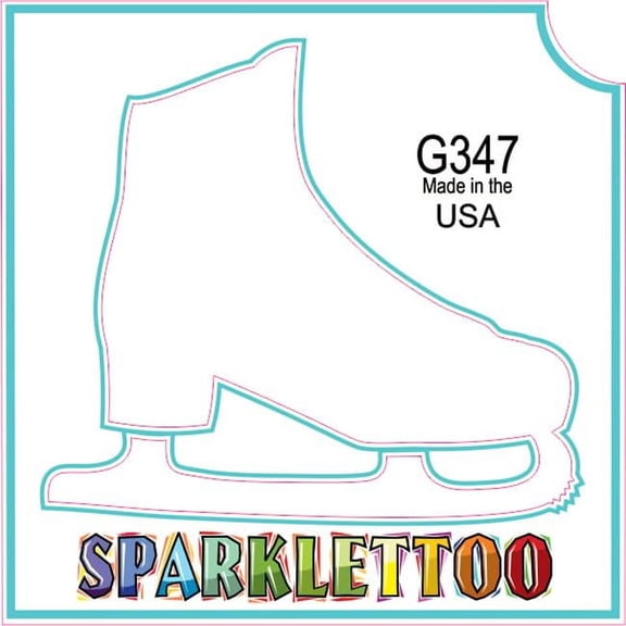 Ruby Red Paint G347 1.5 x 2.3 x 2.3 in. 3-Ply Ice Skate Design Glitter Tattoo - Pack of 100
