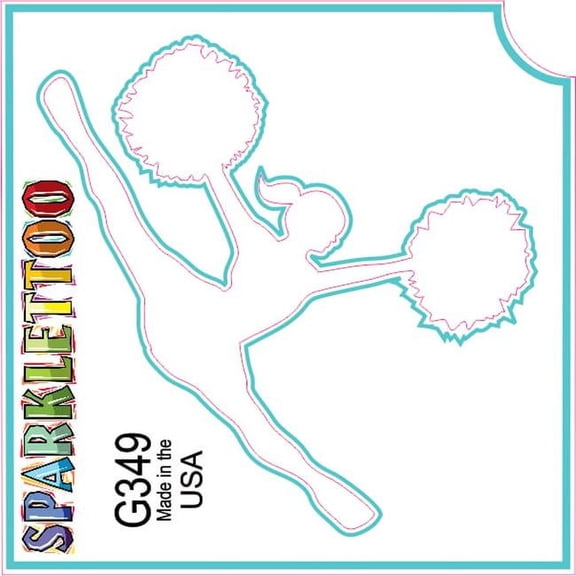 Ruby Red Paint G349 1.5 x 2.3 x 2.3 in. 3-Ply Cheerleader Design Glitter Tattoo - Pack of 100