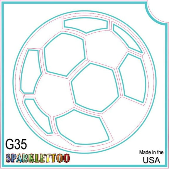 Ruby Red Paint G35-2 2 x 2 in. 2 Ply Soccer Ball Design Glitter Tattoo, Pack of 100