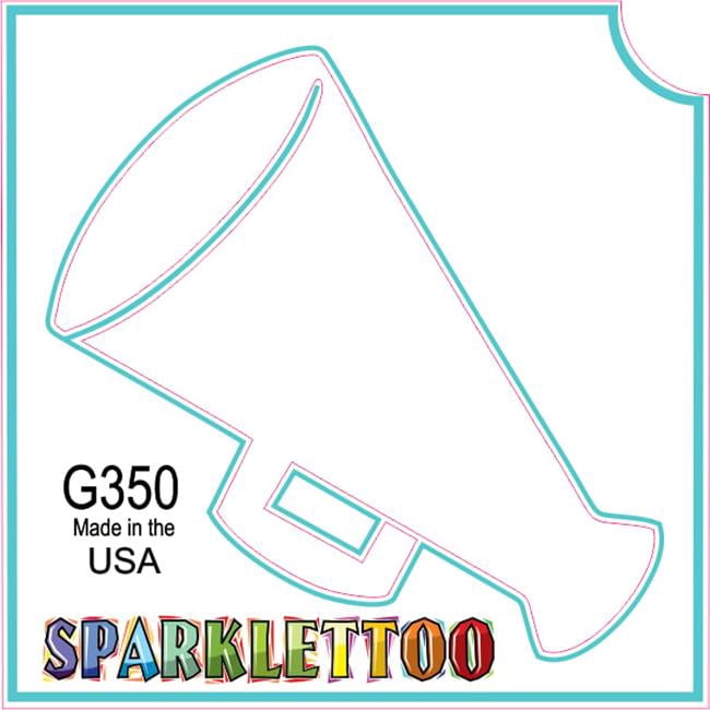 Ruby Red Paint G350-2 1.5 x 2.3 x 2.3 in. 2-Ply Megaphone Design Glitter Tattoo - Pack of 100