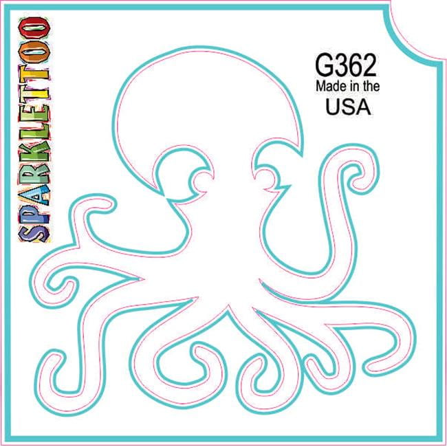 Ruby Red Paint G362-2 1.5 x 2.3 x 2.3 in. 2-Ply Octopus Design Glitter Tattoo - Pack of 100