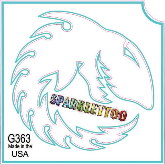 Ruby Red Paint G363 1.5 x 2.3 x 2.3 in. 3-Ply Tribal Shark Design Glitter Tattoo - Pack of 100