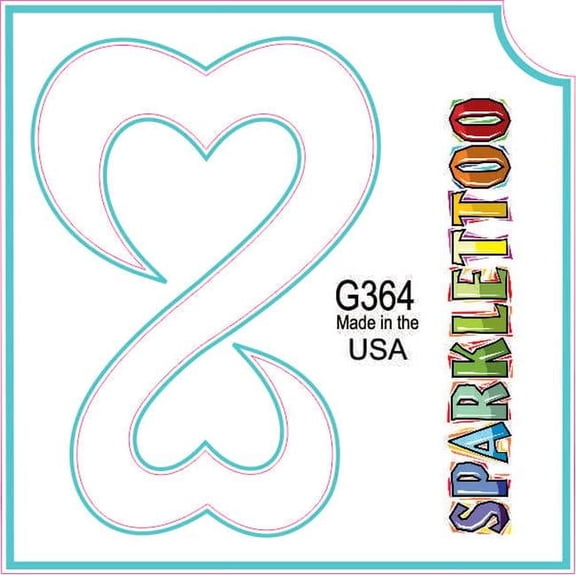 Ruby Red Paint G364 1.5 x 2.3 x 2.3 in. 3-Ply 2 Hearts Design Glitter Tattoo - Pack of 100