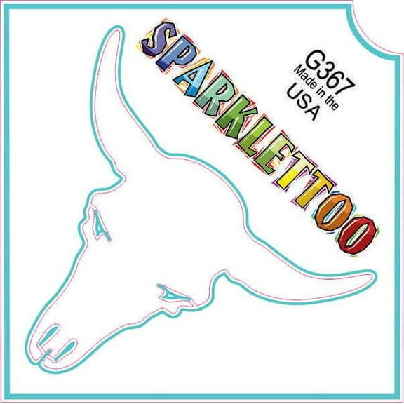 Ruby Red Paint G367 1.5 x 2.3 x 2.3 in. 3-Ply Cow Skull Design Glitter Tattoo - Pack of 100