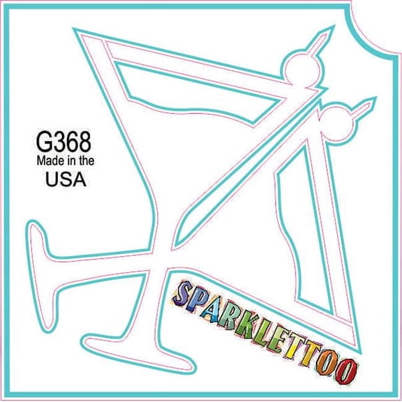 Ruby Red Paint G368-2 1.5 x 2.3 x 2.3 in. 2-Ply Cocktails Design Glitter Tattoo - Pack of 100