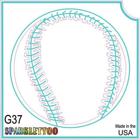 Ruby Red Paint G37 2 x 2 in. 3 Ply Baseball Design Glitter Tattoo, Pack of 100