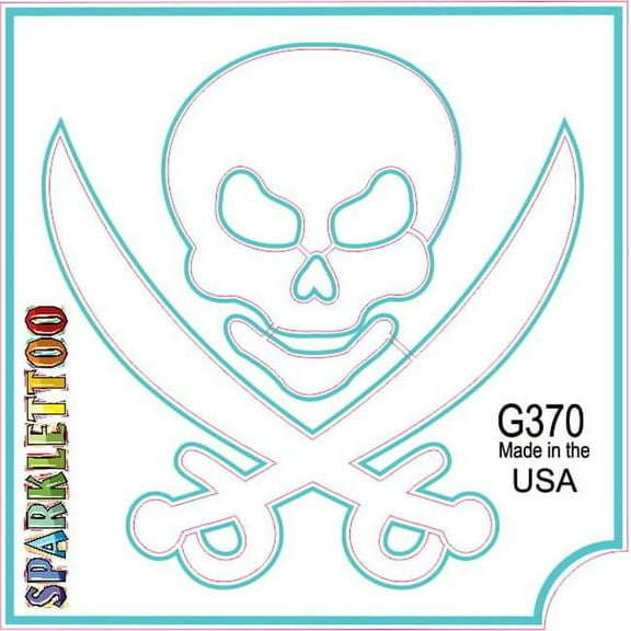 Ruby Red Paint G370 1.5 x 2.3 x 2.3 in. 3-Ply Pirate Swords Design Glitter Tattoo - Pack of 100