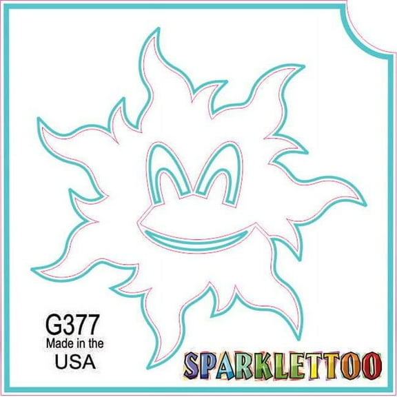 Ruby Red Paint G377 1.5 x 2.3 x 2.3 in. 3-Ply Smile Sun Design Glitter Tattoo - Pack of 100