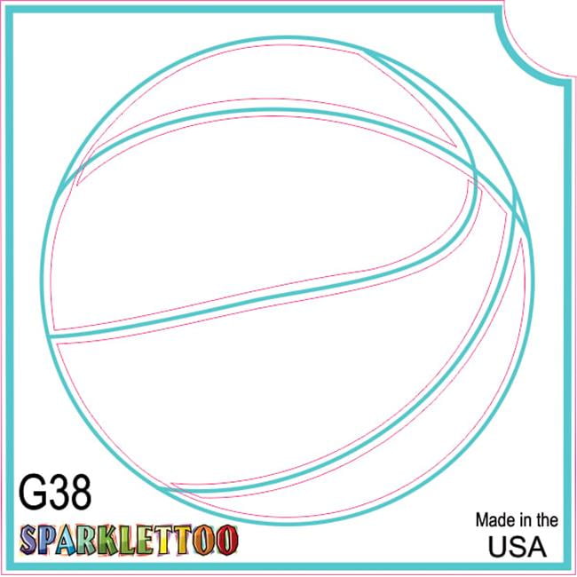 Ruby Red Paint G38 2 x 2 in. 3 Ply Basketball Design Glitter Tattoo, Pack of 100