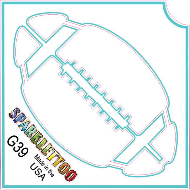 Ruby Red Paint G39 2 x 2 in. 3 Ply Football Design Glitter Tattoo, Pack of 100
