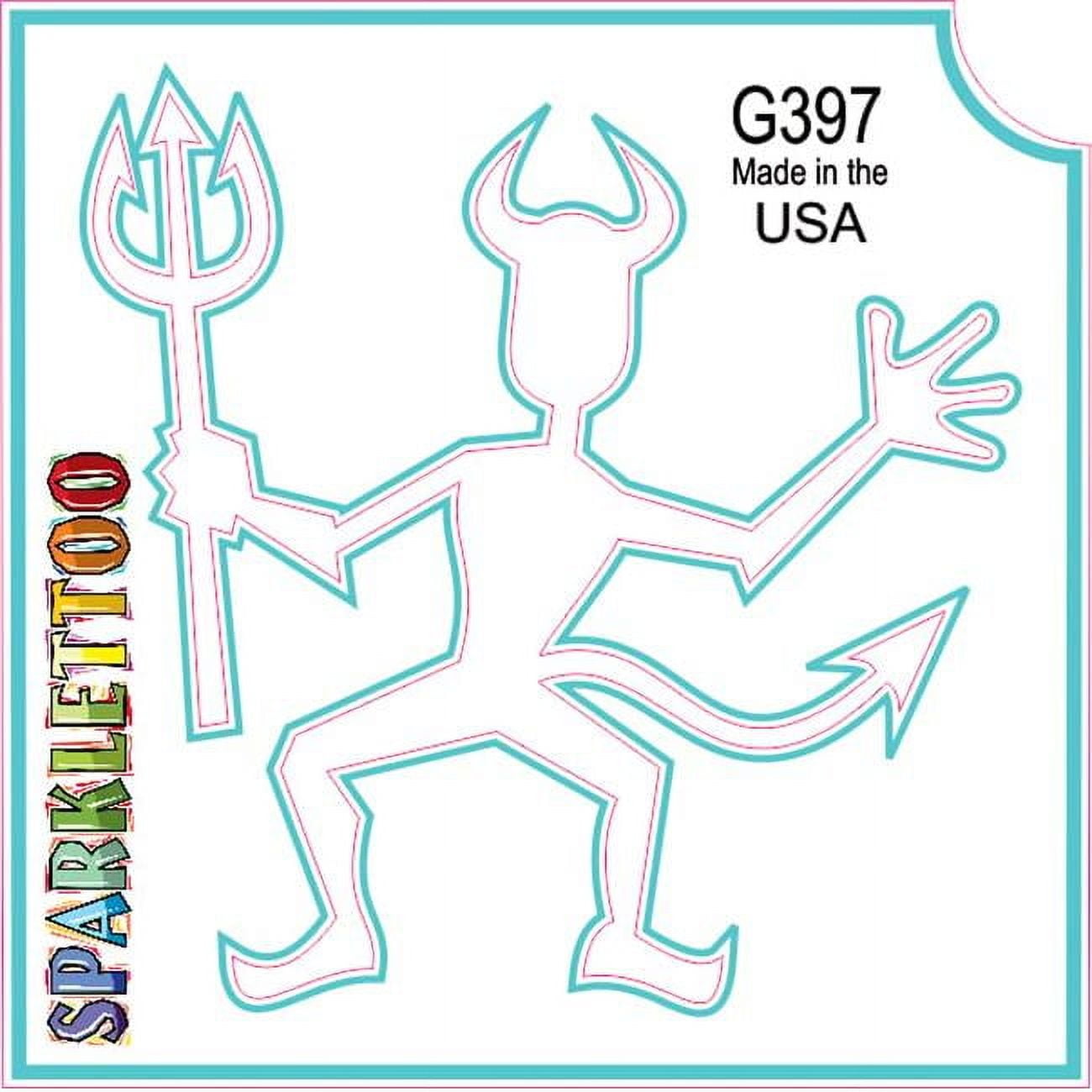 Ruby Red Paint G397 1.5 x 2.3 x 2.3 in. 3-Ply Devil Design Glitter Tattoo - Pack of 100