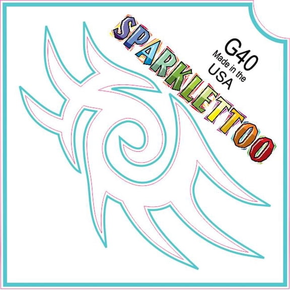 Ruby Red Paint G40 2 x 2 in. 3 Ply Tribal Design Glitter Tattoo, Pack of 100