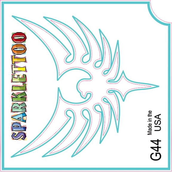 Ruby Red Paint G44 2 x 2 in. 3 Ply Tribal Wing Design Glitter Tattoo, Pack of 100