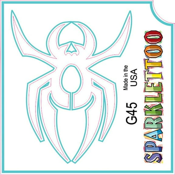 Ruby Red Paint G45-2 2 x 2 in. 2 Ply Tribal Spider Design Glitter Tattoo, Pack of 100