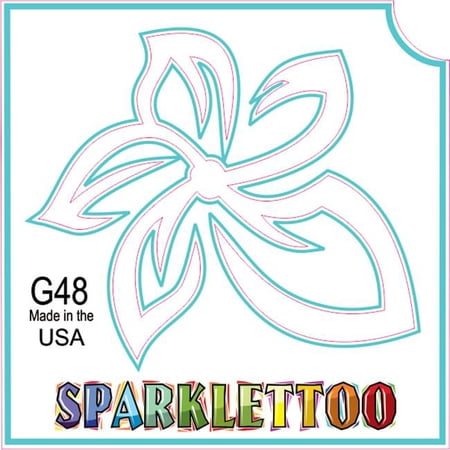 Ruby Red Paint G48 2 x 2 in. 3 Ply Tribal Flower Design Glitter Tattoo, Pack of 100