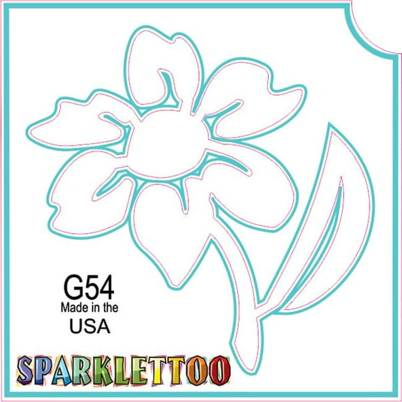 Ruby Red Paint G54 3 Ply Flower Design Glitter Tattoo, Pack of 100