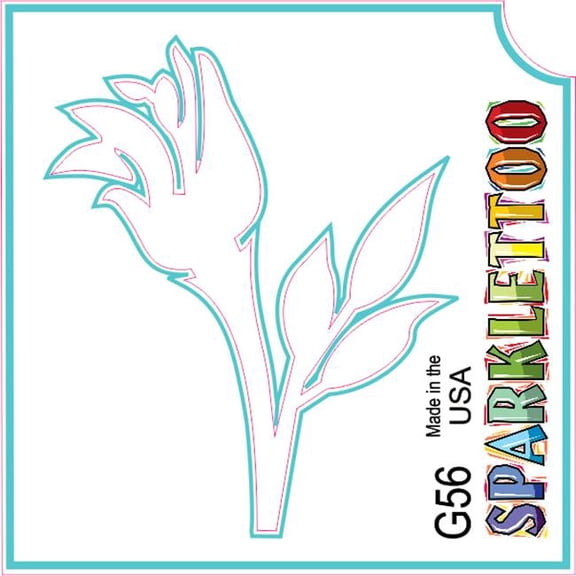 Ruby Red Paint G56 3 Ply Flower 2 Design Glitter Tattoo, Pack of 100