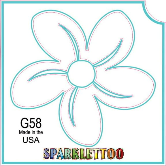 Ruby Red Paint G58-2 2 Ply Flower 3 Design Glitter Tattoo, Pack of 100