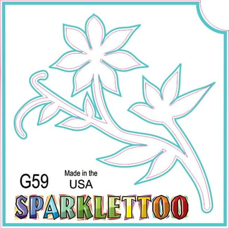 Ruby Red Paint G59 3 Ply Flower 4 Design Glitter Tattoo, Pack of 100