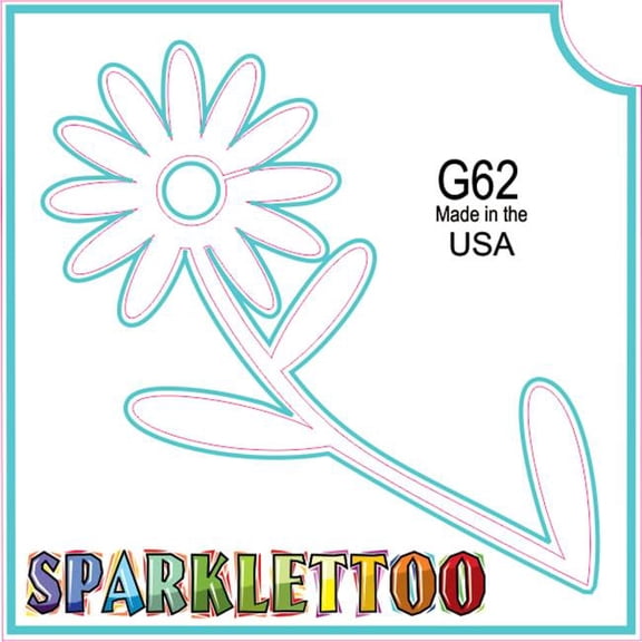 Ruby Red Paint G62-2 2 Ply Daisy Design Glitter Tattoo, Pack of 100