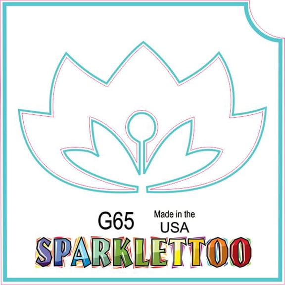 Ruby Red Paint G65 3 Ply Water Lily Design Glitter Tattoo, Pack of 100