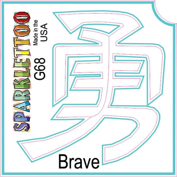 Ruby Red Paint G68 3 Ply Brave Design Glitter Tattoo, Pack of 100