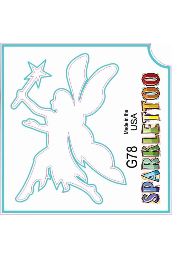 G78-2 2 Ply Fairy with Wand Design Glitter Tattoo, Pack of 100