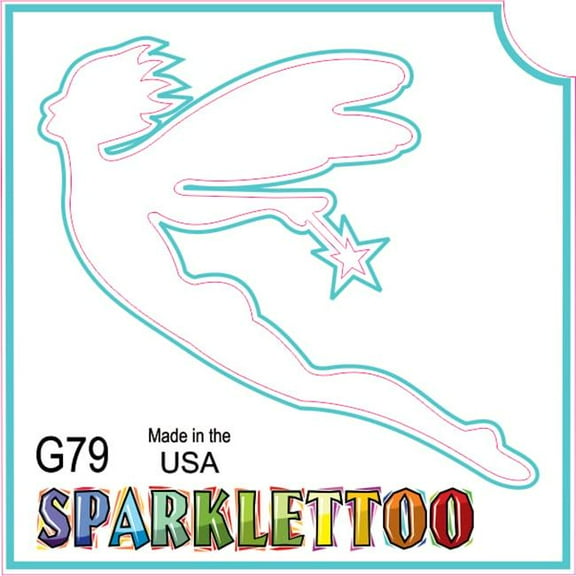 Ruby Red Paint G79-2 2 Ply Male Fairy Design Glitter Tattoo, Pack of 100