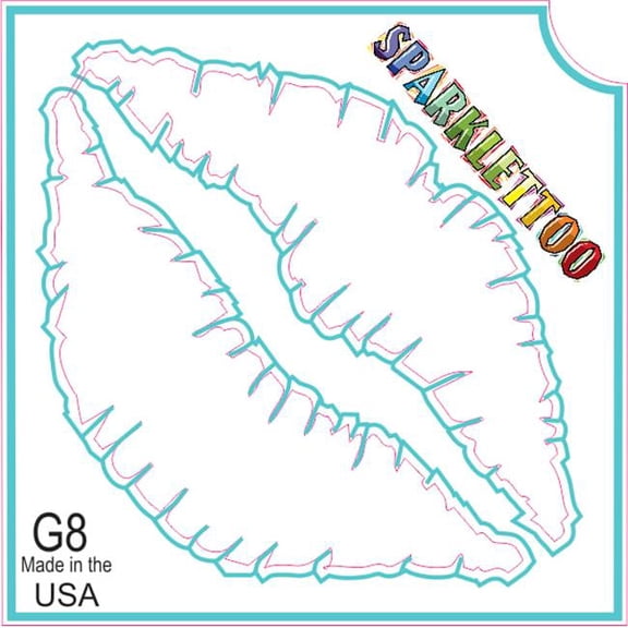 Ruby Red Paint G8-2 2 x 2 in. 2 Ply Lips Design Glitter Tattoo, Pack of 100