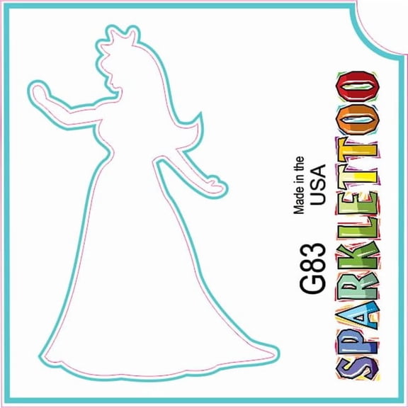 Ruby Red Paint G83 3 Ply Princess Design Glitter Tattoo, Pack of 100