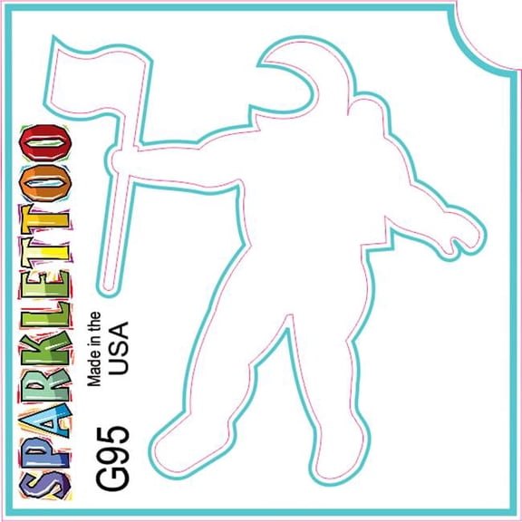 Ruby Red Paint G95 3 Ply Astronaut Design Glitter Tattoo, Pack of 100