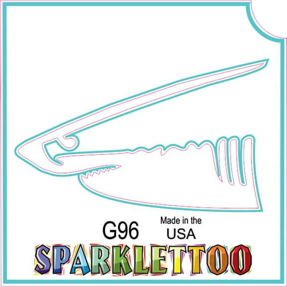 Ruby Red Paint G96-2 2 Ply Shark Head Design Glitter Tattoo, Pack of 100
