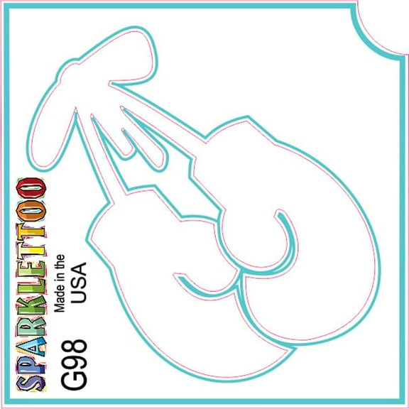 Ruby Red Paint G98-2 2 Ply Boxing Design Glitter Tattoo, Pack of 100