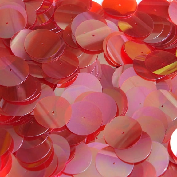 Ruby Red Sequins 20mm Crystal Rainbow Iris Iridescent Made in USA
