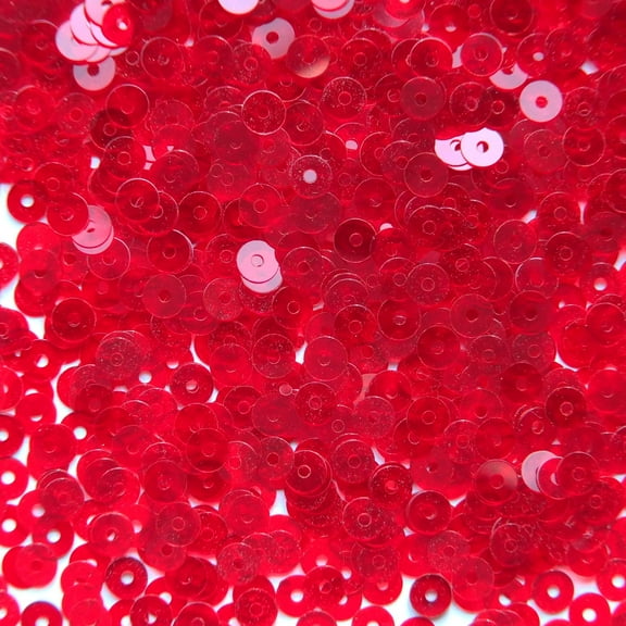 Ruby Red Sequins 4mm Transparent See-Thru Made in USA