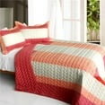 thumbnail image 1 of Ruby Ring - 3 Pieces Patchwork Quilt Set  Full & Queen Size - Pink, 1 of 1