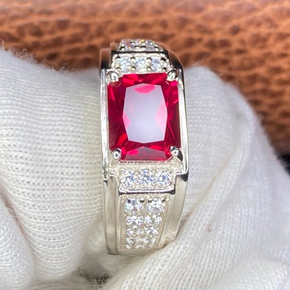Ruby Ring Gold Ring Moissanite Ring Engagement Ring For Mens Wedding Gift Ring