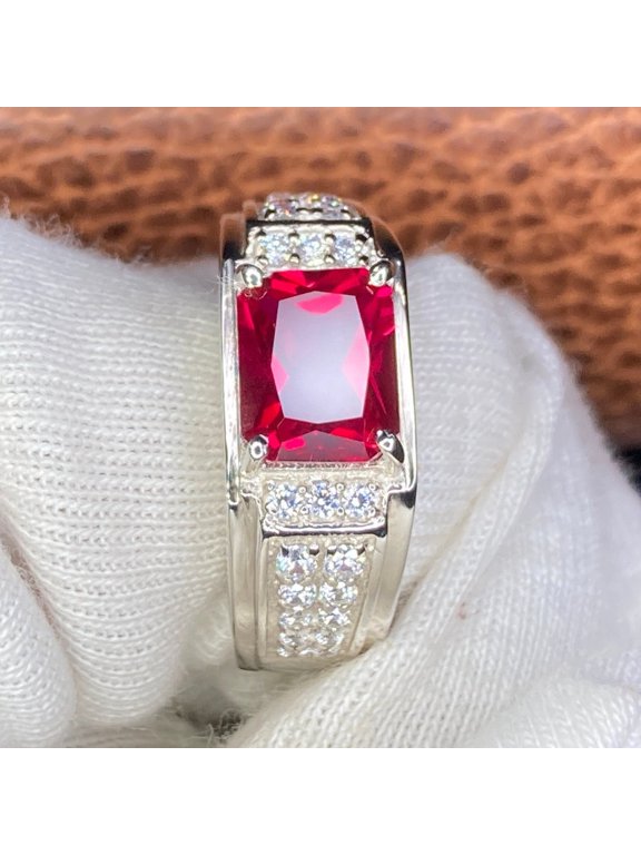 Ruby Ring Gold Ring Moissanite Ring Engagement Ring For Mens Wedding Gift Ring