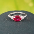 thumbnail image 1 of Ruby Ring, Oval Cut Ring, Ruby Engagement Ring 925 Sterling Silver Ring, Wedding Ring, Everyday Ring, Promise Ring, Lab Ruby Ring, 1 of 4