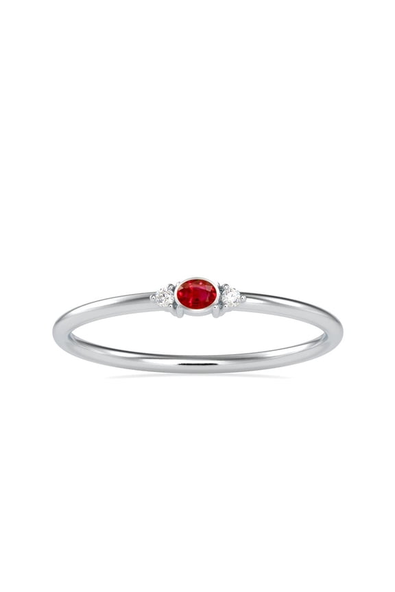 Ruby Ring, Sterling Silver, Dedicate Ring, Bezel Ring, Ruby Jewelry, Promise Ring, July Birthstone, Thin Ring, Stackable Ring, Gift For Her
