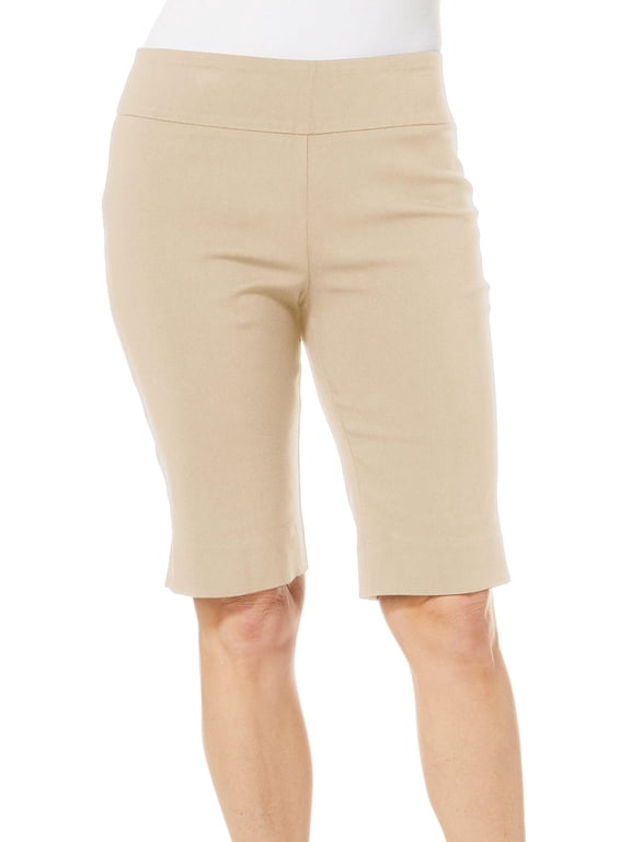 Ruby Road Favorites Womens Solid Stretch Bermuda Shorts