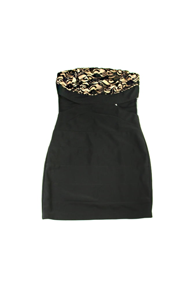 Ruby Rox Black Nude Strapless Illusion Bandage Dress M - Walmart.com