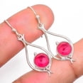 thumbnail image 1 of Ruby (Simulated) 925 Sterling Silver Bali Earring 1.64" T8627, Gemstone Silver Jewelry, New Year Sale, Valentin's Day Gift, 1 of 1