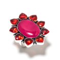 thumbnail image 1 of Ruby(Simulated) Garnet Gemstone 925 Sterling Silver Jewelry Ring Size 6, 1 of 2